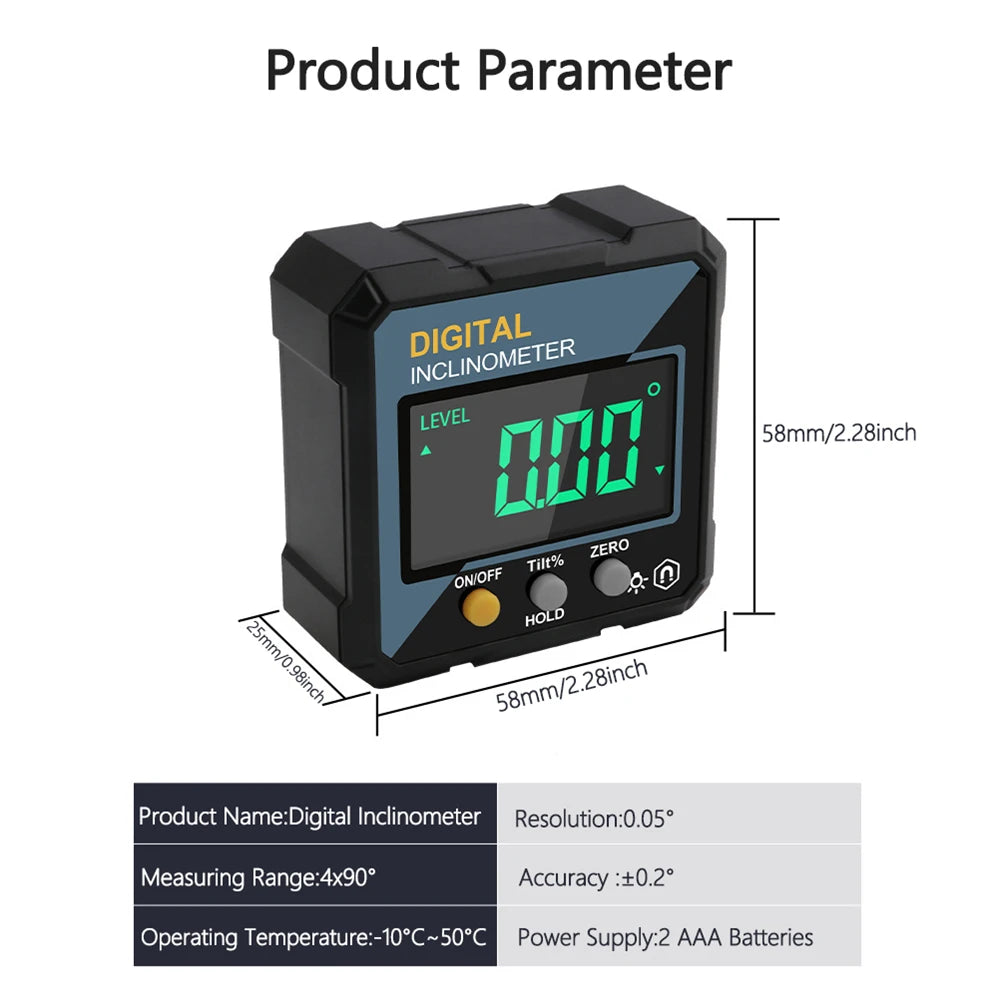 New Angle Protractor 360 Degree Mini Electronic Digital Protractor Inclinometer Angle Finder Gauge Measurement Box 2026
