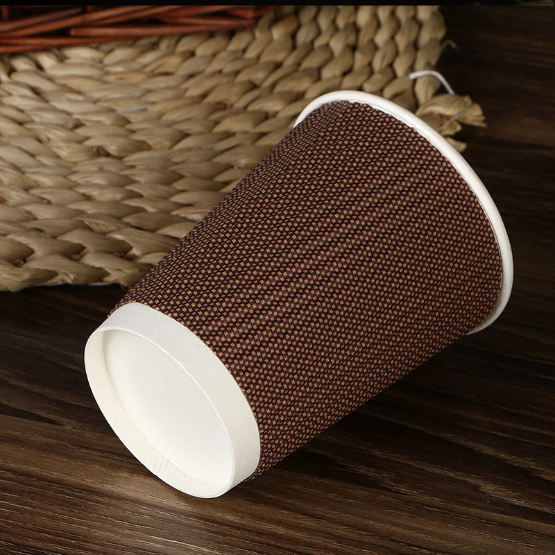 100pcs/pack 8oz/14oz/16oz Disposable Thick Double-layer Hot Drink Tea Cup Coffee Paper Cup