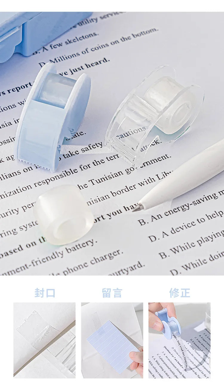 1 Cute Gift Stapler Set White/Blue Children's Novel Handicraft Tool Set Small Home Office Stationery  Children's Travel Bag
