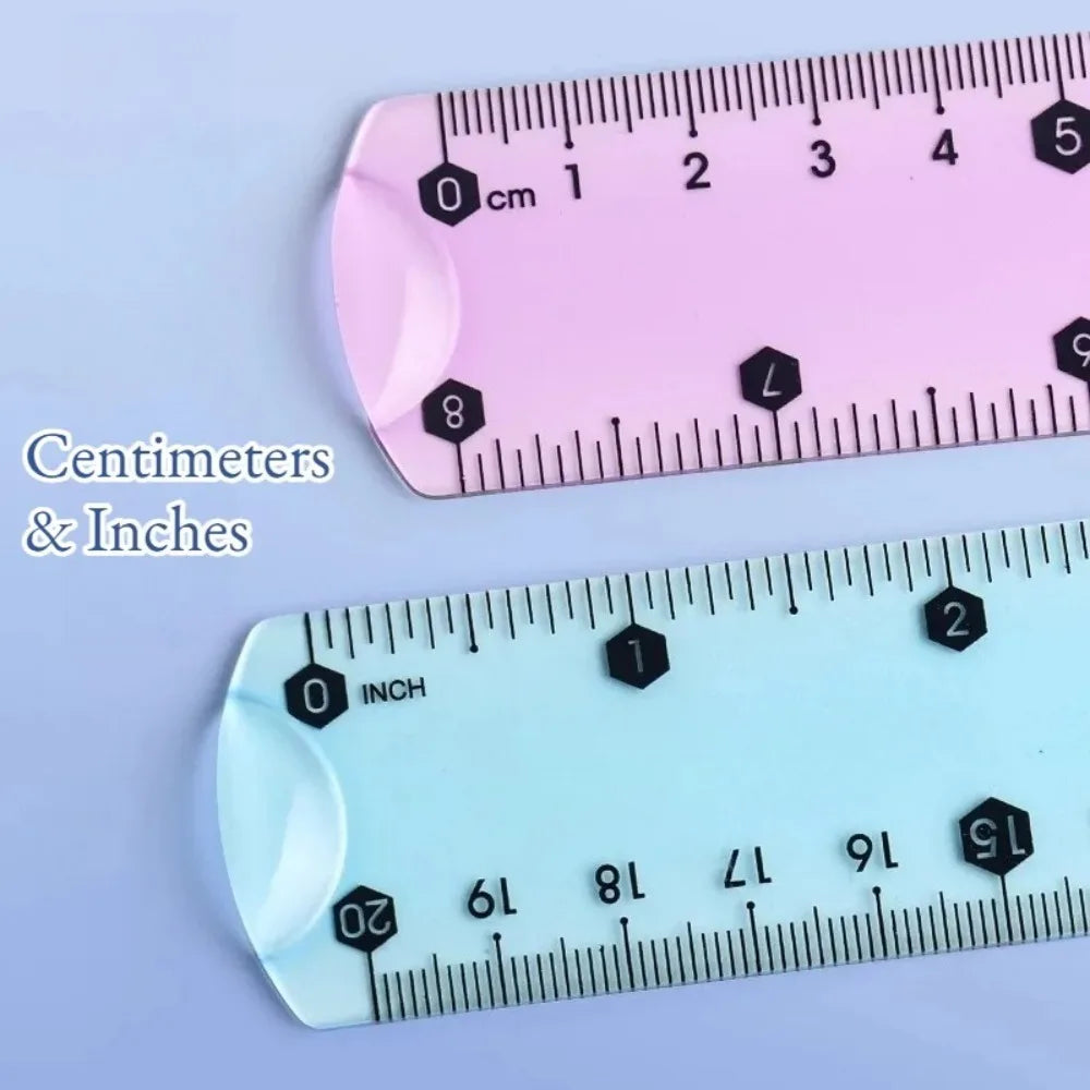 1/3pcs Transparent Soft Ruler, Flexible Shatterproof Straight Edge, Foldable Ruler for Office Drawing, Measuring Tool Stationery