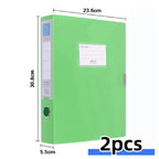 2pcs A4 Colorful File Boxes, Foldable Folder Organizers, Large Capacity for Financial Vouchers with Side Labels, Office Supplies
