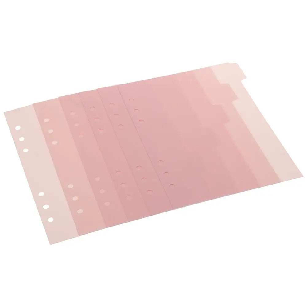 6 PCS Planner 6 PCS Binder Divider A5 Plastic Index Page Tabs Pink 6 Ring Binder Index Dividers Home