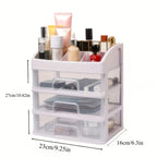Multi-Layer Office Desktop Storage Box Cosmetic Organizer with Drawers - Transparent Storage Box for Makeup File