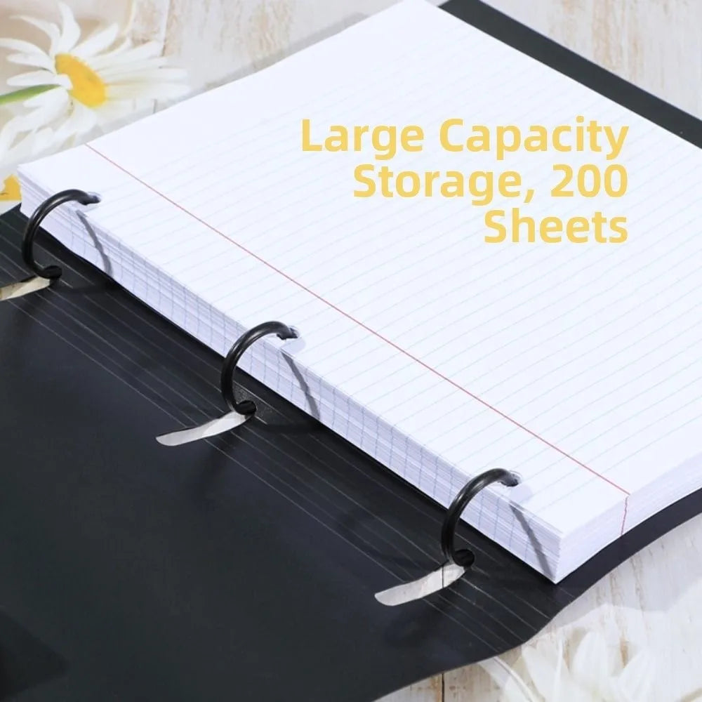 3 Ring Loose-leaf File Folder Thickened Detachable Notebook Binder Portable Multifunctional Loose Leaf Document Folder