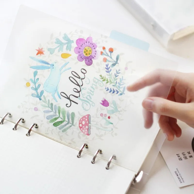 Journal GO 5pcs  PVC Index Divider Only for Loose Leaf A5 A6 Spiral Binder Diary Notebook Index Loose Leaf Notepads