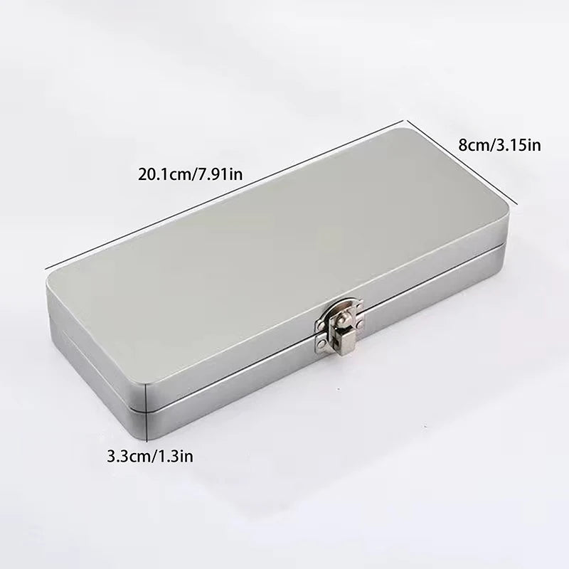Durable Silvery Gray Metal Rectangular Box With Lid-Ideal For Bills,Cosmetics,Office Supplies Storage-Perfect For Home,Office