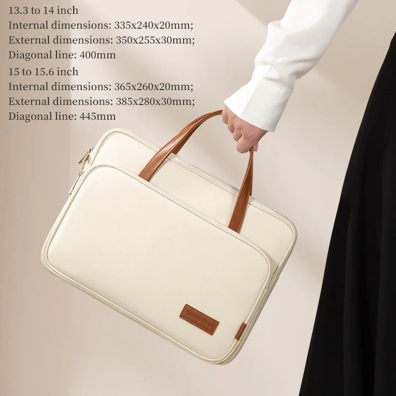 Laptop Bag Women Slim Briefcase Notebook Carring Case for MacBook Air 13 Pro 14 M4 Huawei Matebook Lenovo Acer Xiaomi 15.6 inch