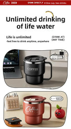 WORTHBUY 304 Stainless Steel Double Wall Insulated Coffee Cup With Handle Portable Students Leak-proof Water Cup Milk Coffee Mug