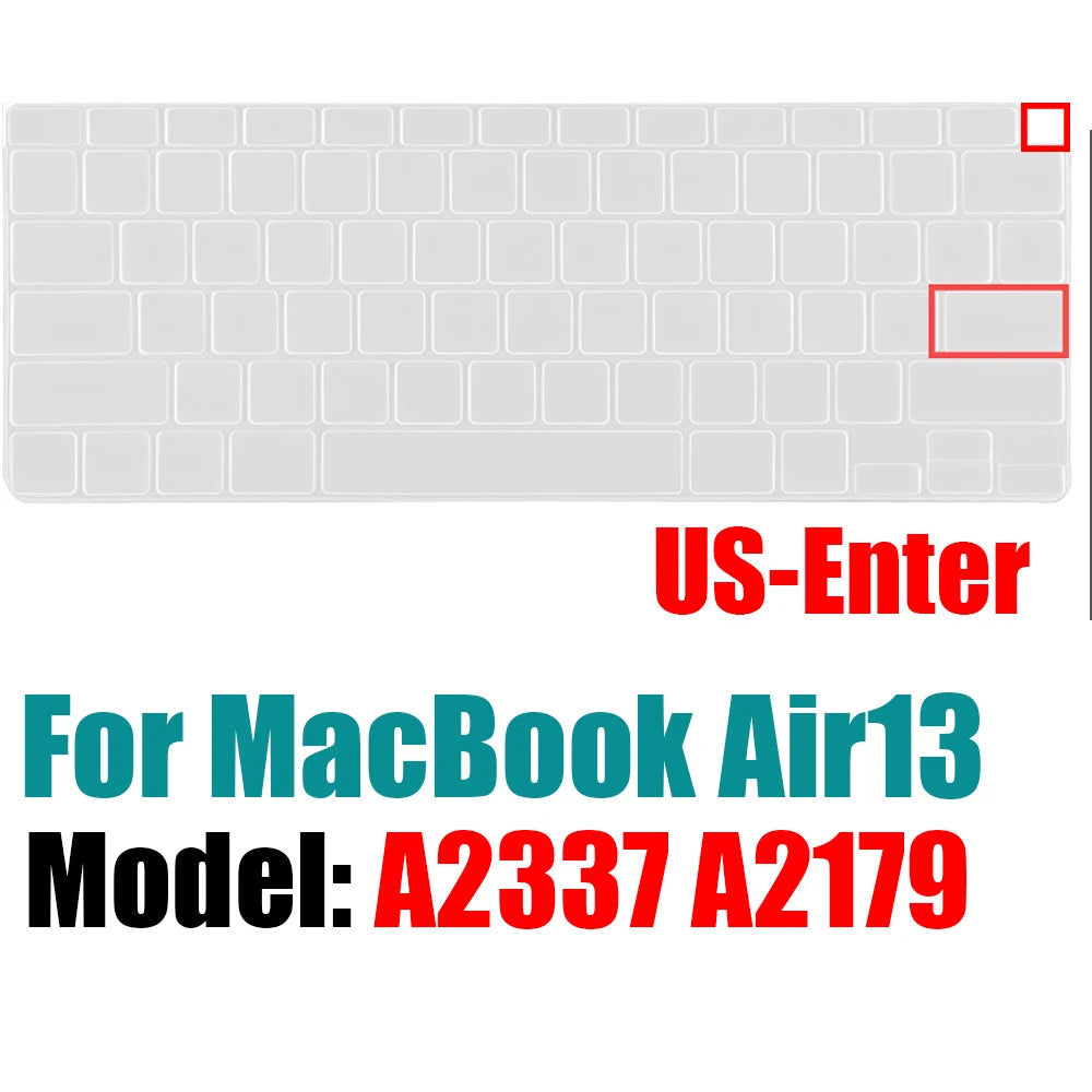 Spanish Keyboard Cover for MacBook Air 13.6 15.3 inch A2681 A2941 A2337 M3 M2 M1 Pro14" 16" A2442 A2779 A2918 A2992 A2485 A2991