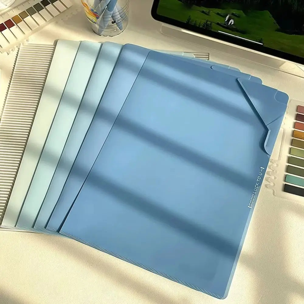 Creative Large Capacity File Folders Waterproof L-Shaped File Organizer Plastic Sorting Storage Document Bag For Student