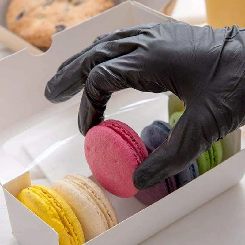 Portable Black Composite Nitrile Rubber High-Elasticity Disposable Gloves Food Work Latex Gloves Cleaning Waterproof Gloves
