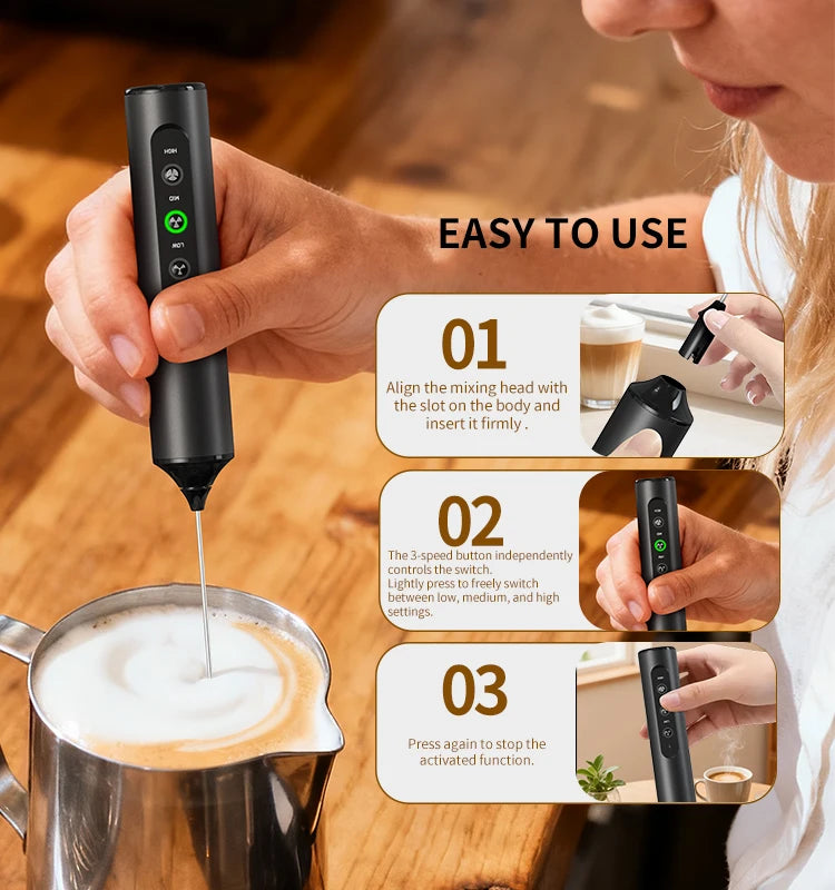 Wireless Electric Mini Milk Frother Coffee Whisk Portable Egg Beater Blender Kitchen Cooking Stirrer Cappuccino Coffee Maker