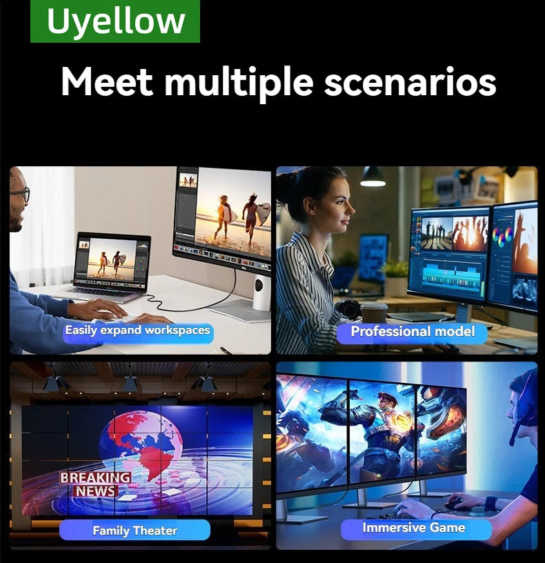 Uyellow HDMI-compatible Cable 4K 60Hz 50cm 1m 2m 3m 5m HDMI-compatible 2.1 Cable 4K 60Hz HDR 3D Effect Video for HDTV PC