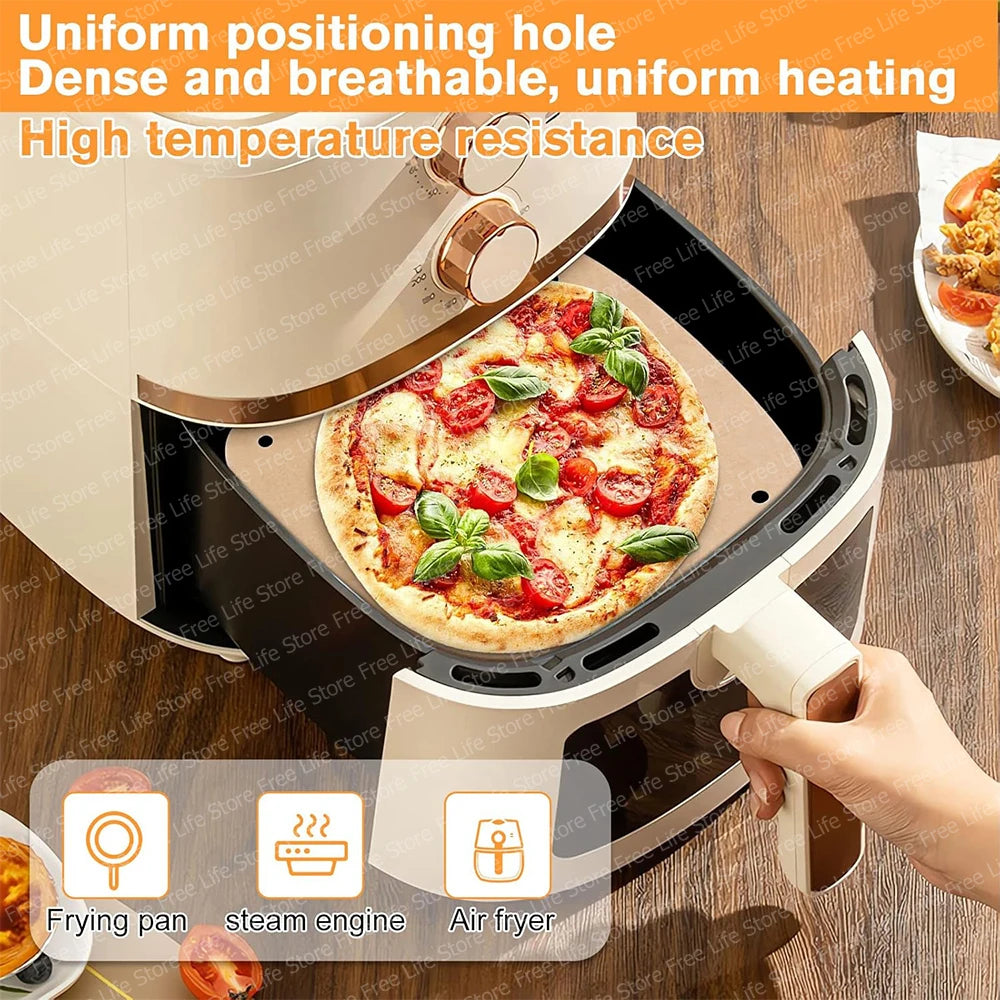 Air Fryer Disposable Paper Liners 23cm Square Perforated Parchment Paper Non-stick Greaseproof Paper for 7-12L Airfryer Steamer