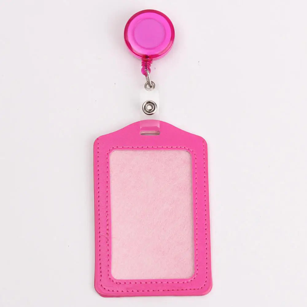 Pu Leather Card Holders Id Badge Case Clear And Color Border Lanyard Holes Bank Credit Id Badge Holders Accessories Wholesales
