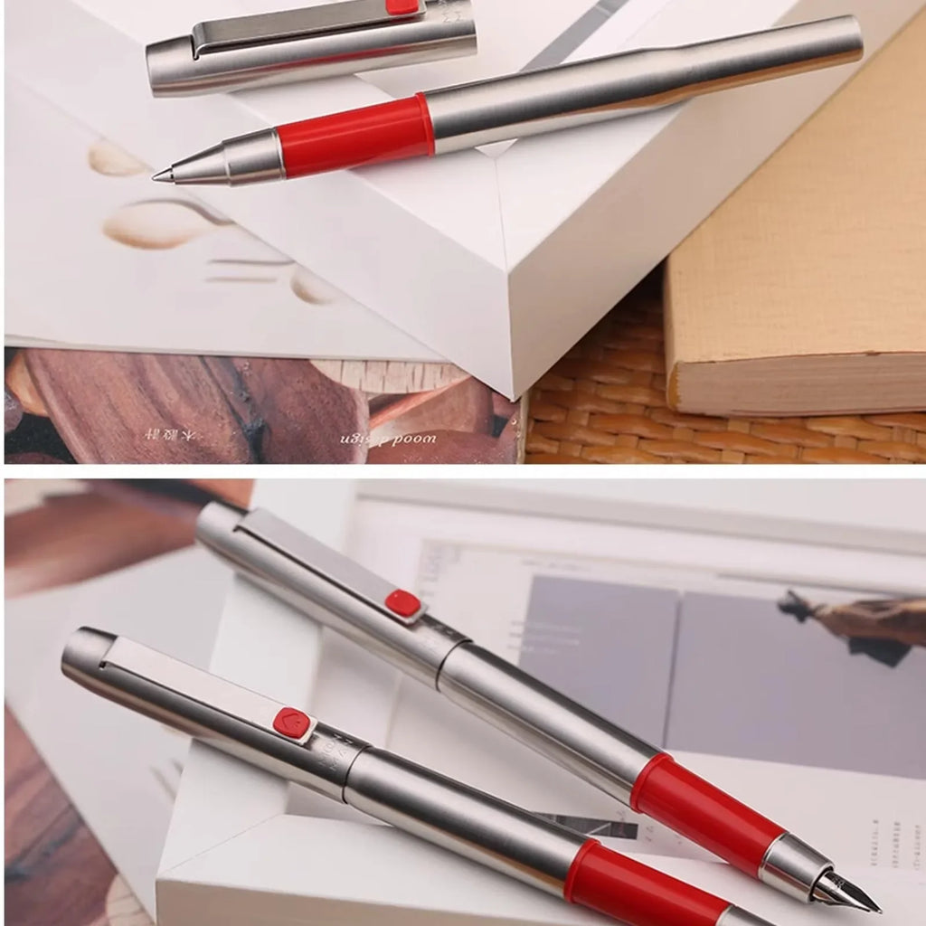 New Moonman B25 Fountain Pen Stainless Steel Imported F nib Ink Absorber Dual purpose Design high-end Office Stationery Supplies