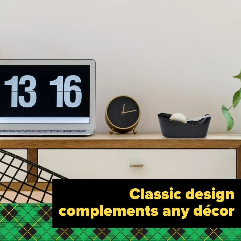 Desktop Tape Dispenser, Black, Holds 1" Core Tape, 1 Dispenser
