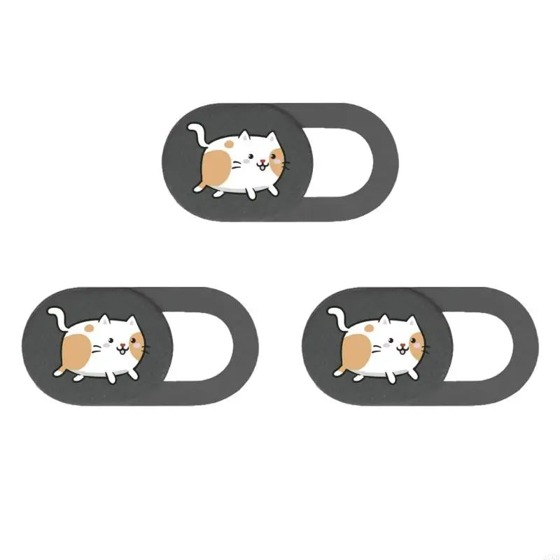 3pcs Camera Cover Webcam Cover Slide Web Camera Privacy Protector Sticker Cartoon Kitten Camera Cover for Laptop