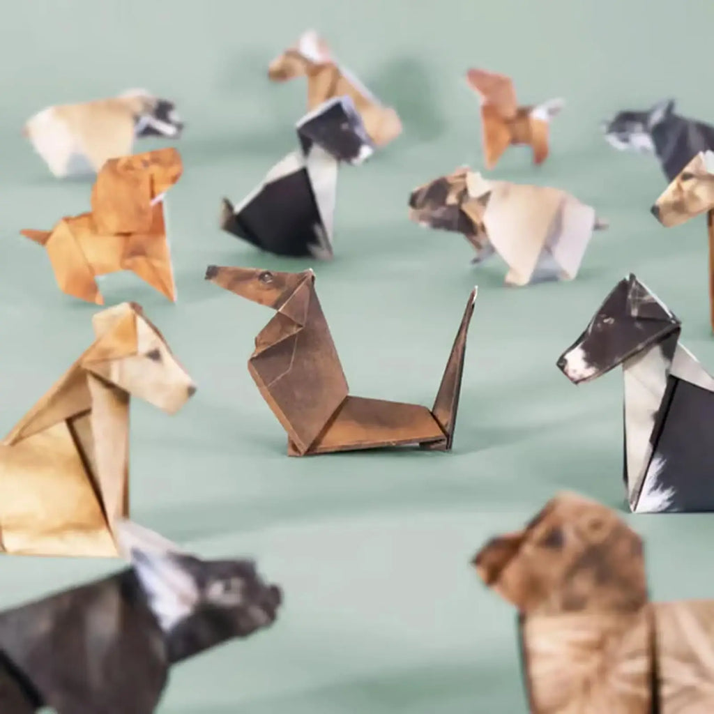 Creative DIY Paper Cats 50 Sheets DIY Origami Paper Handmade DIY Paper Cat Dog Dinosaur Fun Art Craft Folding Animal Folding Set