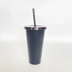 5pcs 24oz PP Colorful Straw Cup Large Capacity Milk Tea Cup for Iced Coffee Cold Drinks Travel Office Party