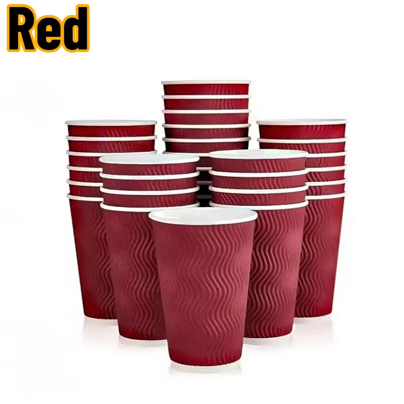 20/30/50PCS Disposable Paper Cups Disposable Corrugated Paper Cups Suitable Birthday Parties Weddings Christmas Parties