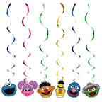 Cartoon SEsame-Streets Birthday Party Set Supplies Kids Disposable Tableware Balloon Cake Topper Banner Plates Decoration