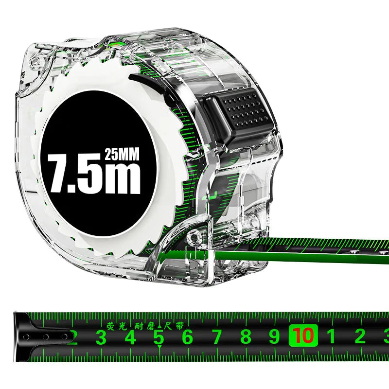 Self locking Steel Tape measure black Fluorescent tape 5M High precision Thickened Wear-resistant Fall resistant Measuring Tape