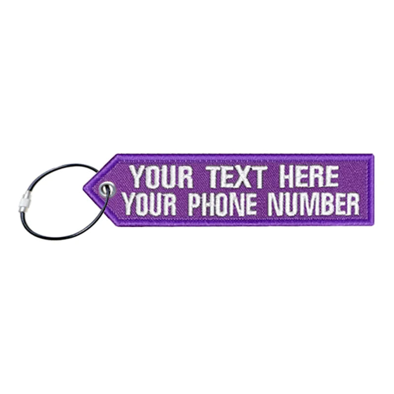 Personalized Keychain Luggage Tag Suitcase Travel Label Double-sided Embroidered Same Text