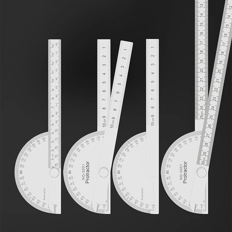 LUXIANZI Stainless Steel Protractor Angle Ruler 180 Degree Guage Woodworking Carpentry Tool Measuring Angle Meter Goniometer