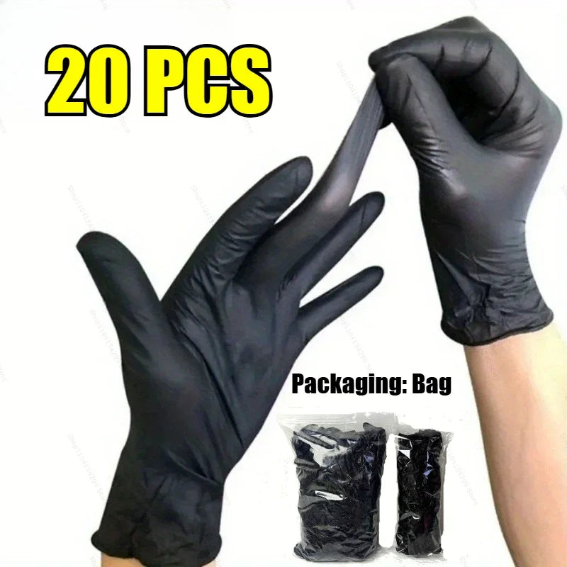 Disposable Nitrile Black Latex Gloves Cooking Wash Cycling Glove Household Antistatic Cleaning Gloves Hairdressing Nail Art Tool