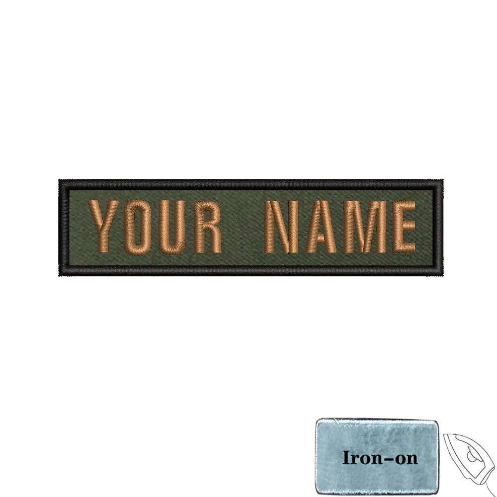 1PC 10cmX2.5cm Custom Personalized Name number Patch Stripes Badge tags chevrons Armband Iron On Or Hook Loop embroidered