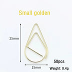 30/50pcs Paper Clip Mini Heart Gold Rose Gold Color Clip Bookmark Binder Office Accessories Paper Binder Clips Patchwork Clip