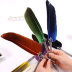 1 Set New Luxury Feather Pen 5 Nib Vintage Quill English Calligraphy Signature Pen European Gift Box Scuba Dive Writing Tools