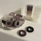 9 Pcs/Box Telephone Wire Elastic Hair Bands Transparent Rubber Bands Spiral Hair Ties Accessories for Women Girls Kids