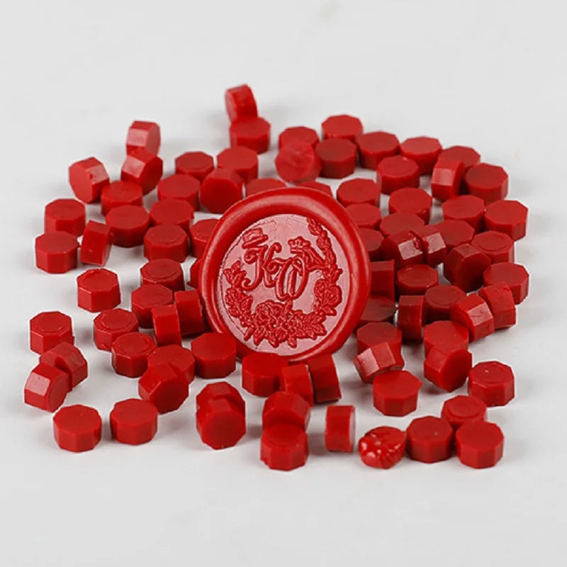 100 Pcs Vintage Wax Seal for Stamps Retro Wax Print Beads Sealing Macaron Gold Wedding Birthday Wax Lacquer for Seals Lacre