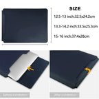 PU Leather Laptop Computer Sleeve Case Bag Stand Cover Pouch Man Women 13 14 15 15.6 16 inch for Macbook Air Samsung HP Lenovo