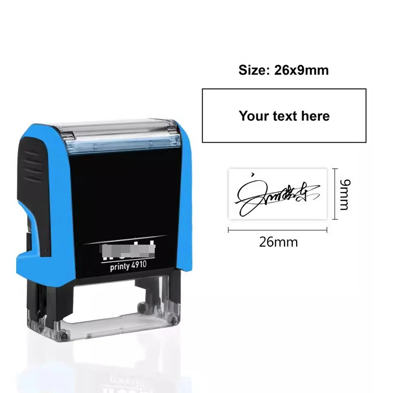 Customizable Self-Inking Rectangular Personalized Name Signature Laser Engraved Rubber Stamp