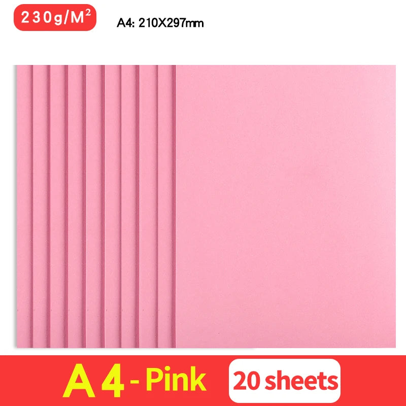 20Sheets 230G A4 Color Cardstock Paper Business Card Cardboard DIY Gifts Card Scrapbook Materials Drawing Card Art Supplies