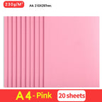 20Sheets 230G A4 Color Cardstock Paper Business Card Cardboard DIY Gifts Card Scrapbook Materials Drawing Card Art Supplies