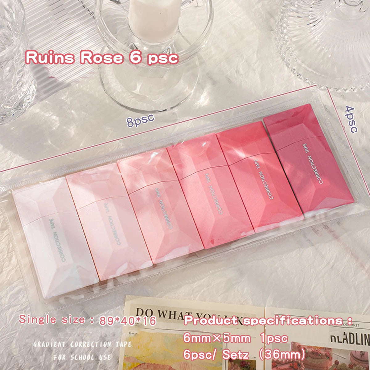 Tapes Supplies Correction Tools Kids 6Pcs School Tape Tipex Study White-out Writing Whiteout Portable Stuff Students