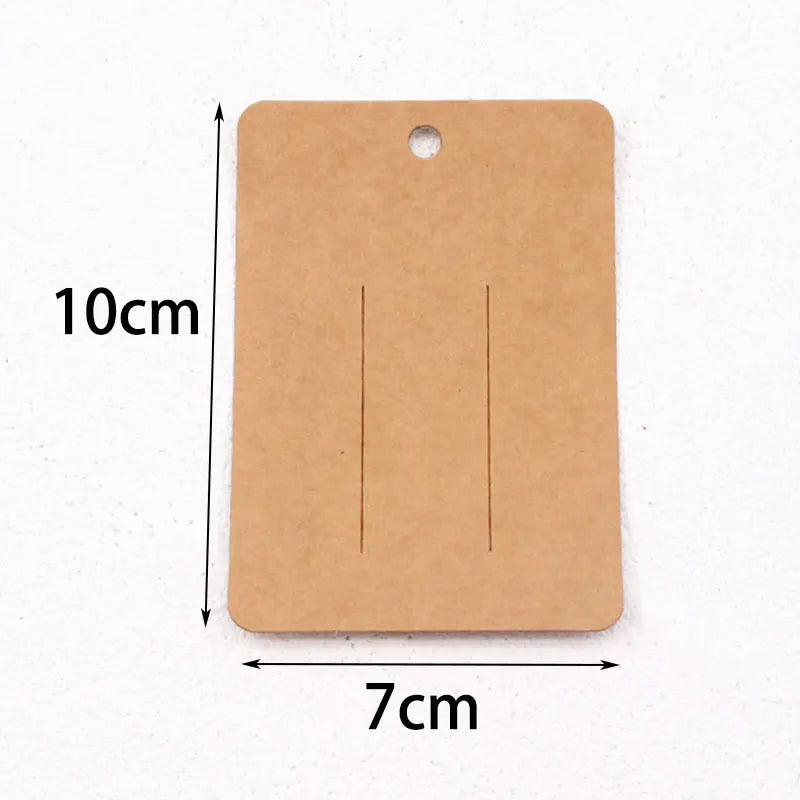 50pcs 7*10cm Barrettes Hairpins Packing Cards Kraft Paper Card For Hair Accessories Display Card Hair Clip Packaging Price Tags