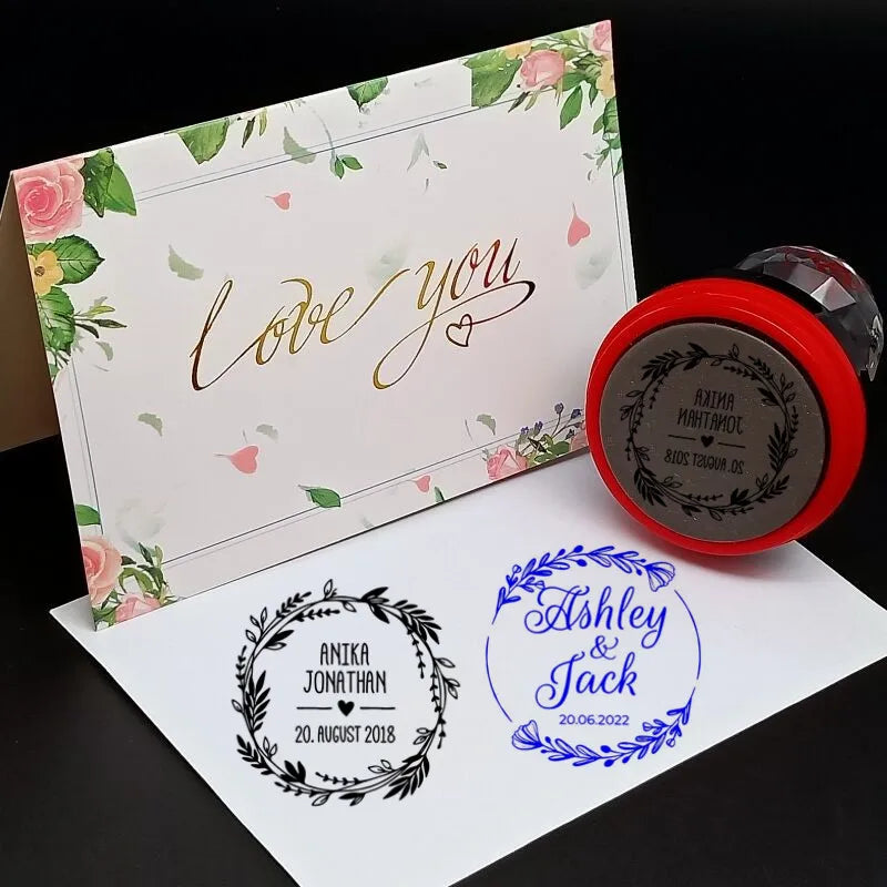 Round Stamp Personalized your own Logo  Customized Photosensitive ink Stamp Personalized Custom Self Inking Stamp Rubber Stamp