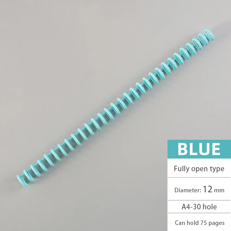 10Pcs A4/B5 Soft Plastic Loop Wire Binding Rings for Loose-Leaf Notebooks Spiral Coil Binding Strips Fastener Rings