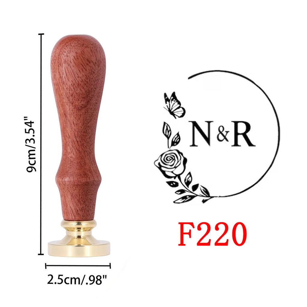 Custom Wax Seal Stamp and Wooden Handle set, For Wedding Invitation, Multiple Designs, Personalized Logo Wax Stamp, Initial Wax