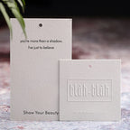 Special Paper Bump Printing Fashion Embossed Letter Tag Women's Clothing Personality Design Custom Factory Direct Sales
