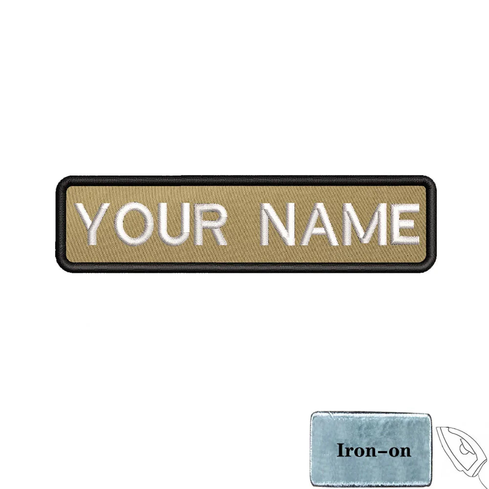1PC 10cmX2.5cm Custom Personalized Name number Patch Stripes Badge tags chevrons Armband Iron On Or Hook Loop embroidered