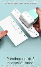 KW-TRIO Multi-Colored Loose-Leaf Hole Punch with 4mm Small Aperture Multi-Hole Punch with Ruler Design Portable Hole Punching