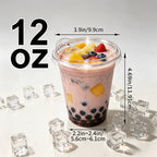 100 Sets Clear PET Reusable Cold Drink Cups With Straight Sip Lids, 12/16/20/24 Oz Freezer Safe Washable Plastic Cups Only For Cold Beverages, Ideal For Iced Coffee, Smoothies, Holiday Parties, Picnics, Family Gatherings And