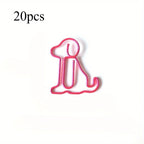 20pcs Colorful Animal Paper Clips - Cute Sitting Dog Design, Iron Material, Perfect for Office Organization