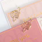 10pcs Gold Rose Flower Paper Clip Wholesale Metal Diy Flower Planner Stationery Supplies Bookmark Gift Shaped Paper Clips